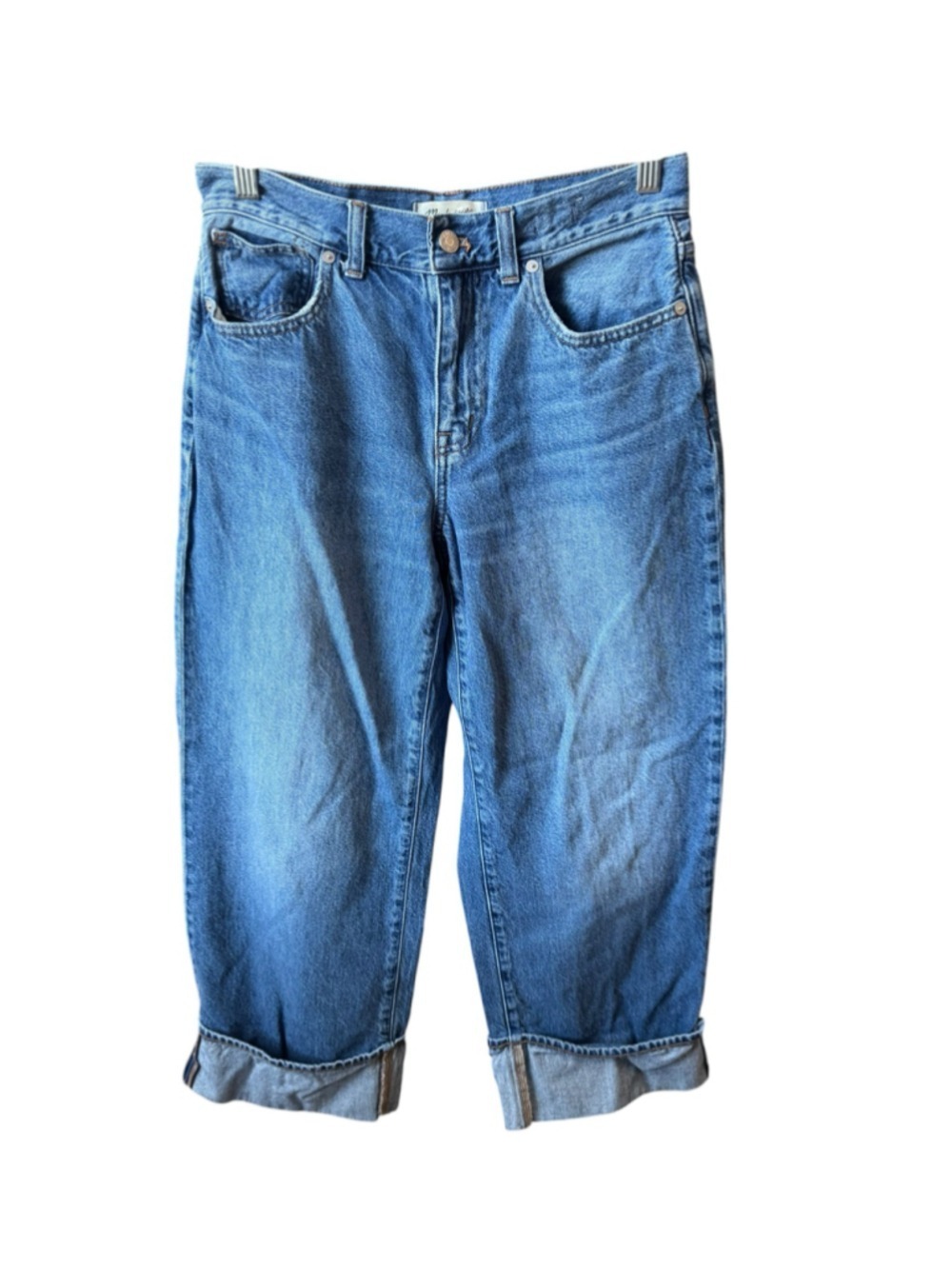 Women's Madewell Superwide-Leg Jeans Blue Size 27P